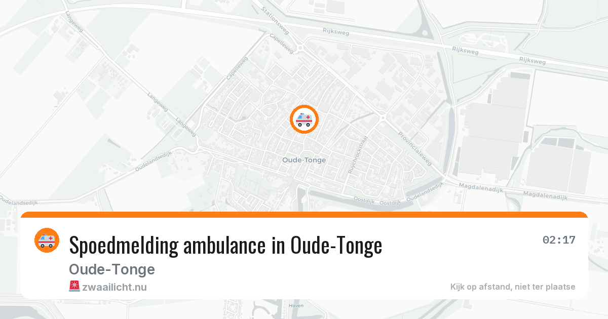 Spoedmelding ambulance in Oude-Tonge — 16 mei 2026