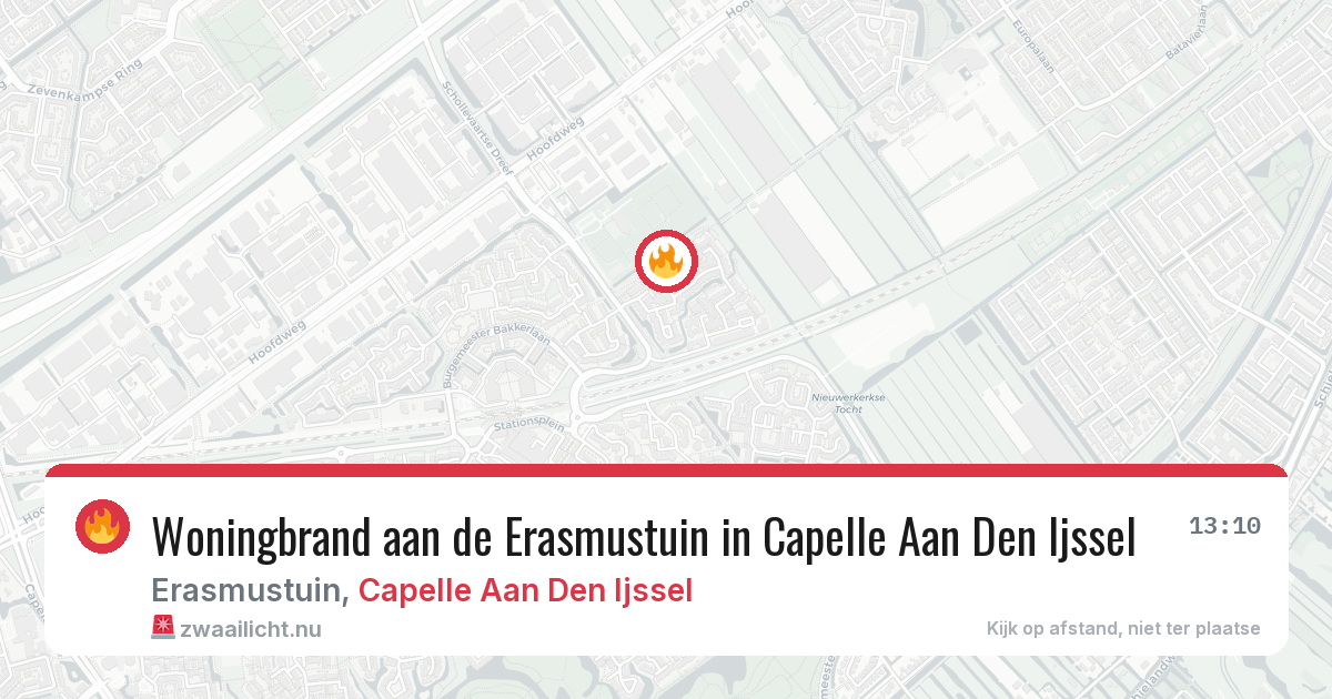 Woningbrand aan de Erasmustuin in Capelle Aan Den Ijssel — 13 mei 2026