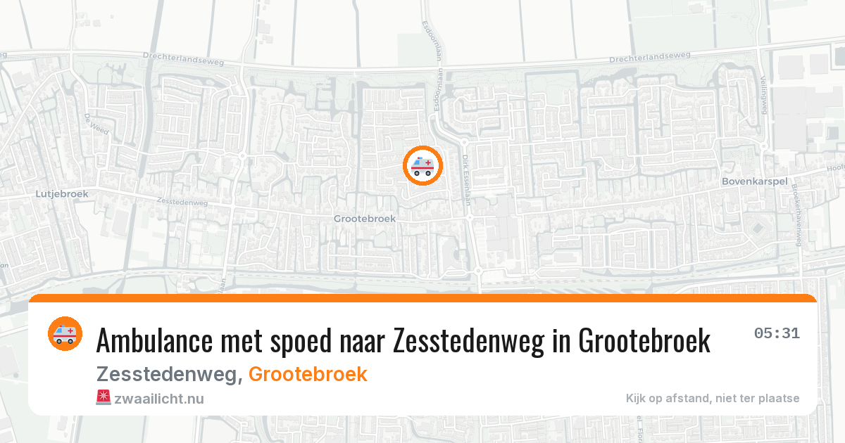 Ambulance met spoed naar Zesstedenweg in Grootebroek — 10 jul 2026