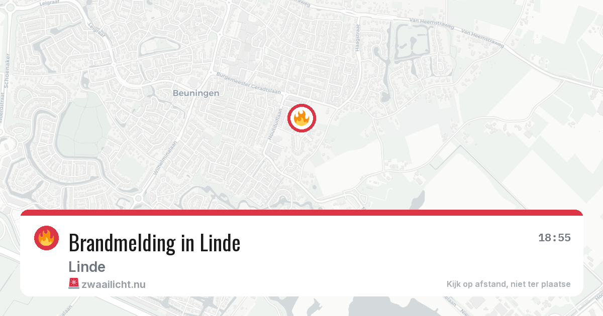 Brandmelding in Linde — 6 jul 2026