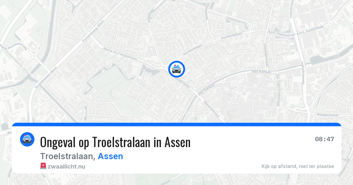 Ongeval op Troelstralaan in Assen — 27 jan 2026