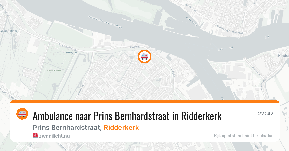 Ambulance naar Prins Bernhardstraat in Ridderkerk — 20 jul 2026