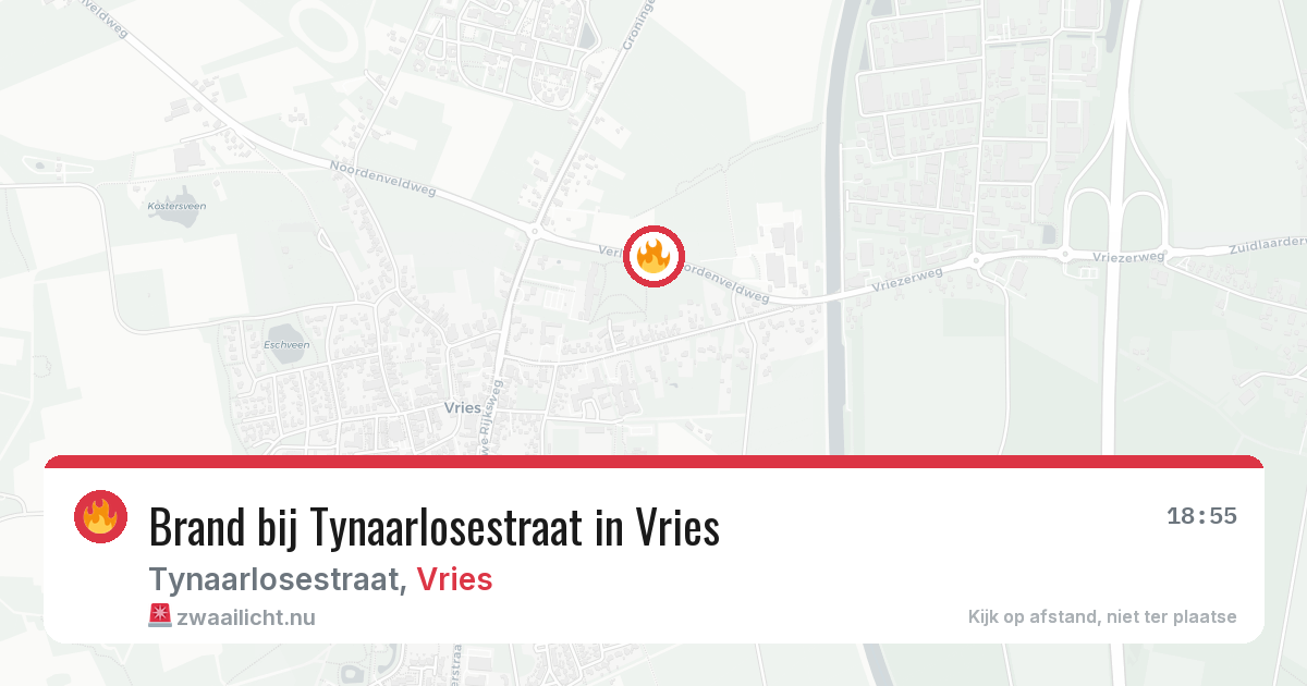 Brand bij Tynaarlosestraat in Vries — 10 jul 2026