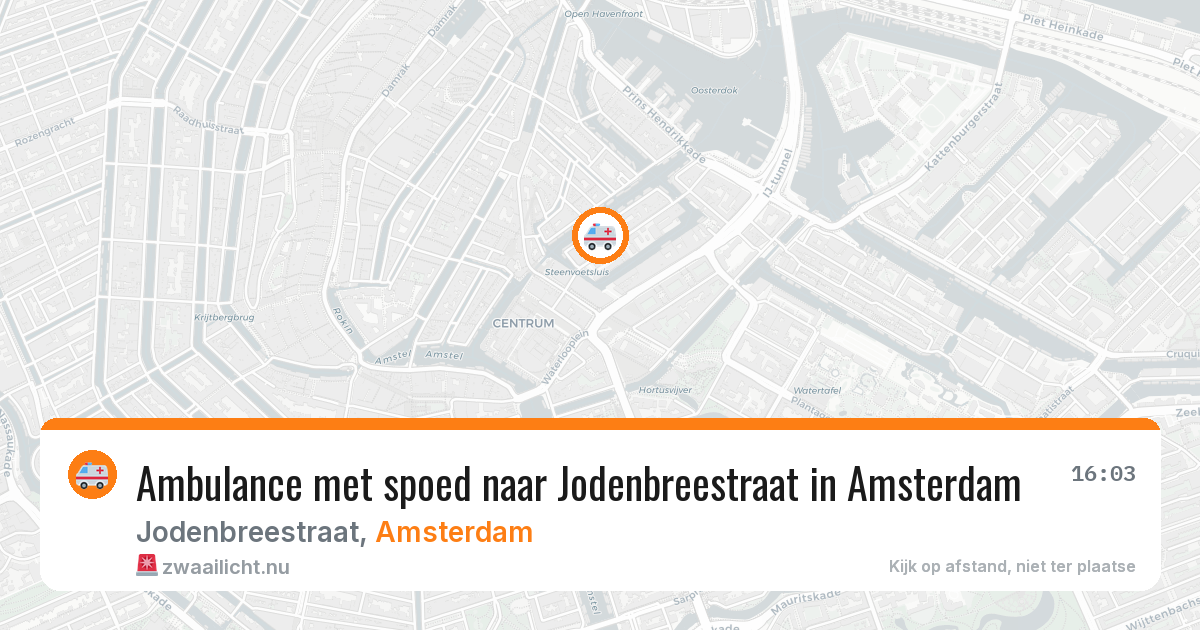 Ambulance met spoed naar Jodenbreestraat in Amsterdam — 17 jul 2026