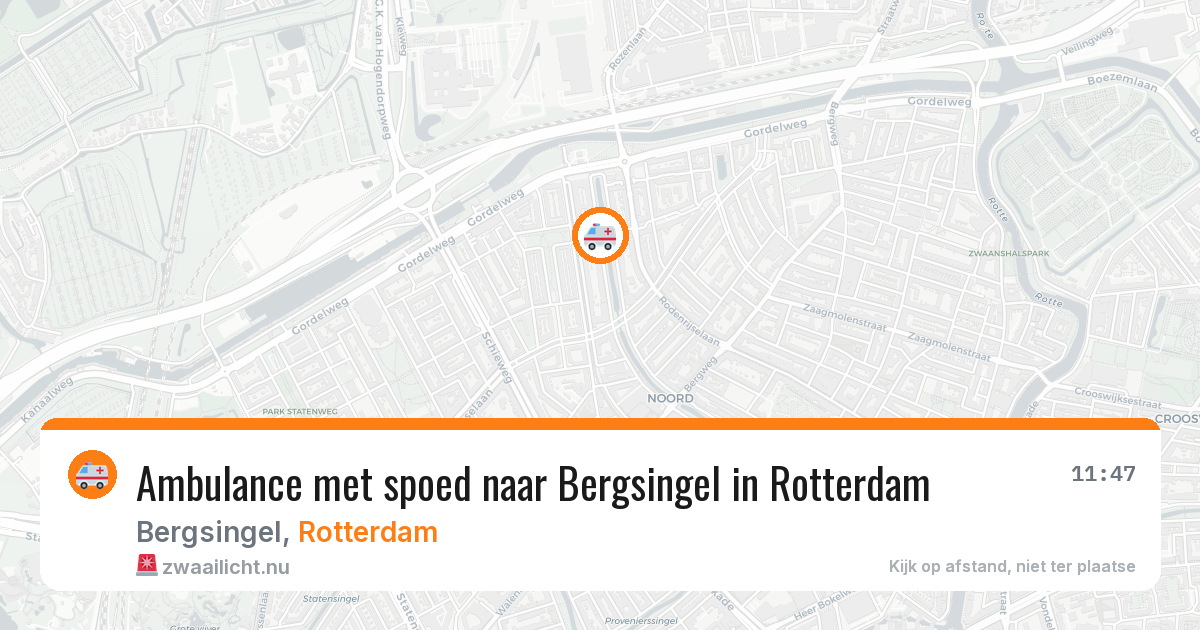 Ambulance met spoed naar Bergsingel in Rotterdam — 16 jul 2026