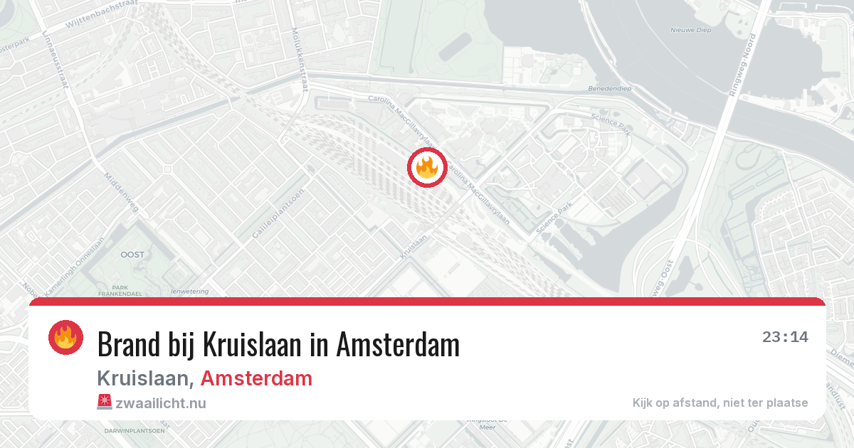 Brand bij Kruislaan in Amsterdam — 26 mrt 2026
