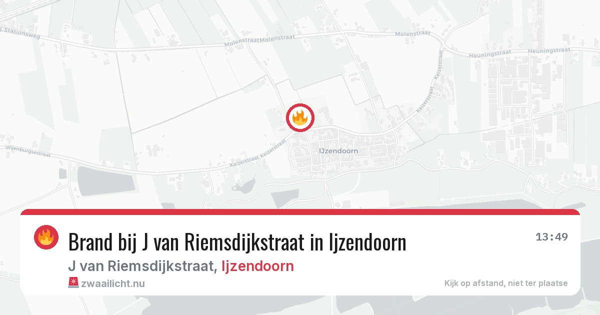 Brand bij J van Riemsdijkstraat in Ijzendoorn — 2 mei 2026