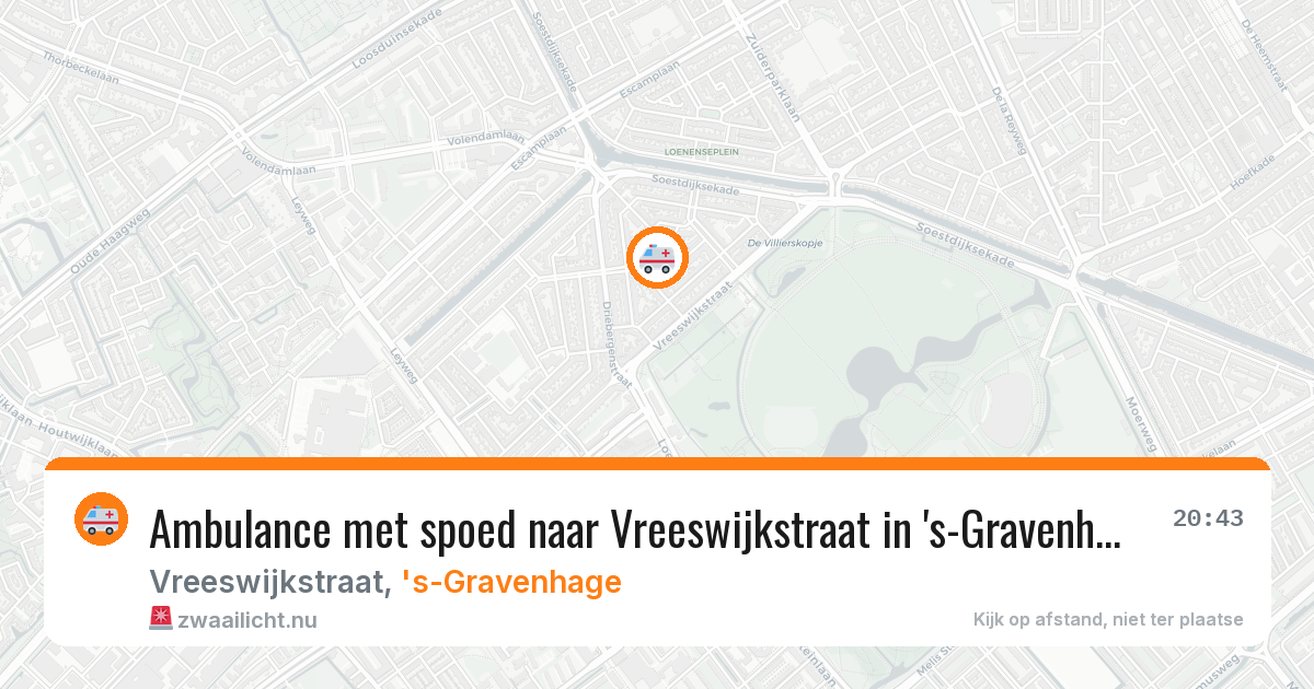 Ambulance met spoed naar Vreeswijkstraat in 's-Gravenhage — 12 jul 2026