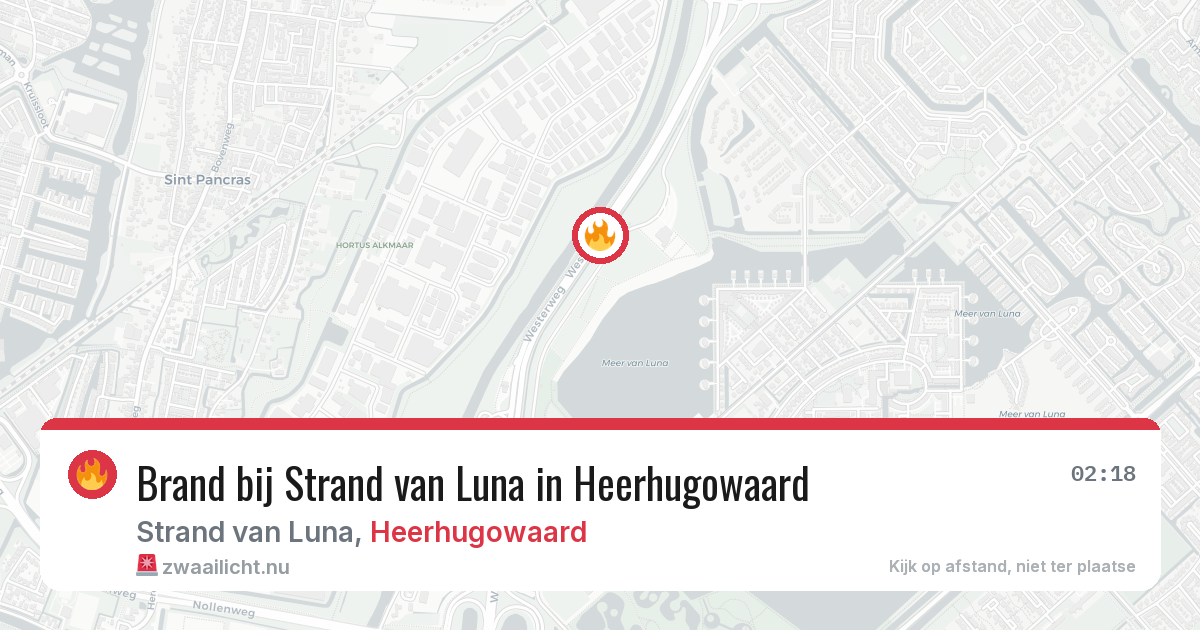 Brand bij Strand van Luna in Heerhugowaard — 31 mei 2026