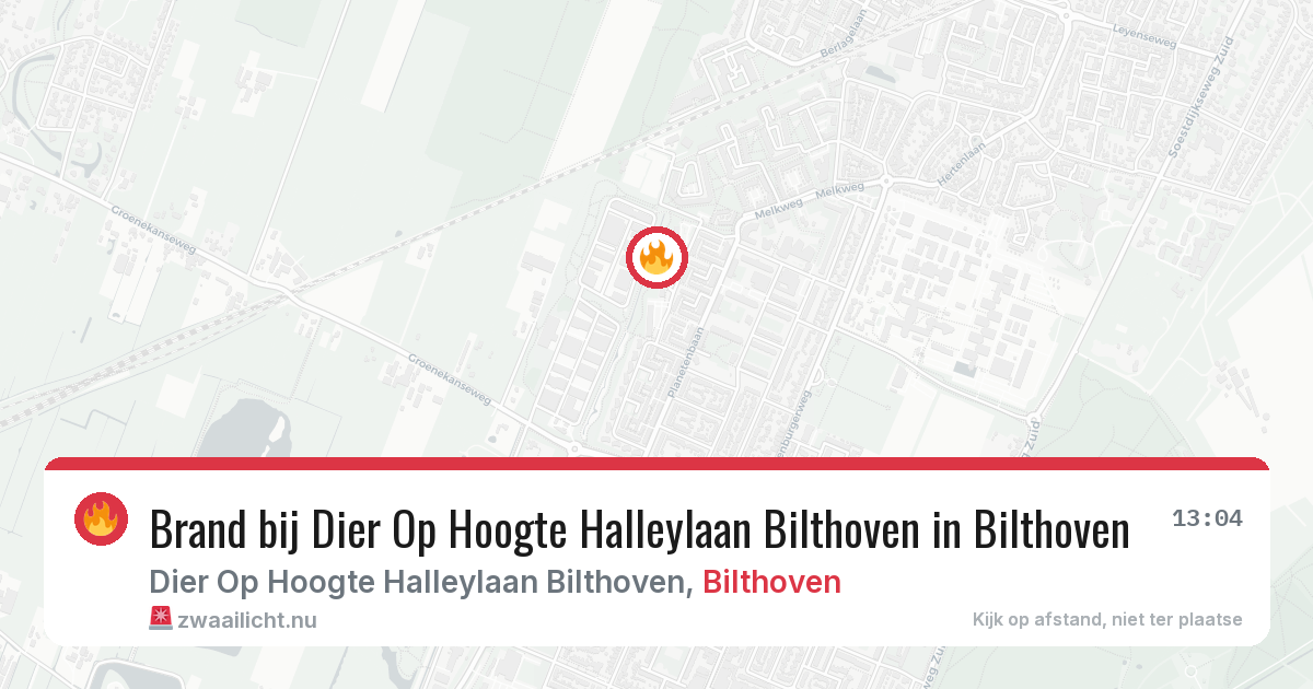 Brand bij Dier Op Hoogte Halleylaan Bilthoven in Bilthoven — 23 mei 2026