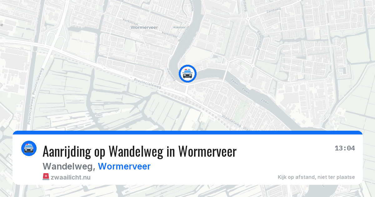 Aanrijding op Wandelweg in Wormerveer — 19 mrt 2026