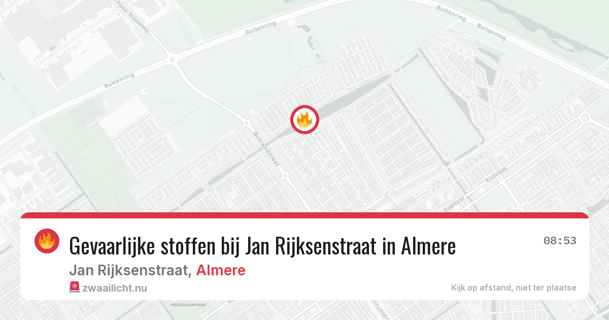 Gevaarlijke stoffen bij Jan Rijksenstraat in Almere — 10 jul 2026