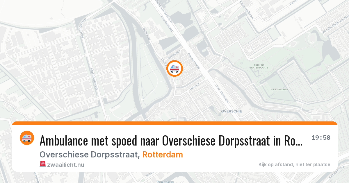Ambulance met spoed naar Overschiese Dorpsstraat in Rotterdam — 26 jul 2026