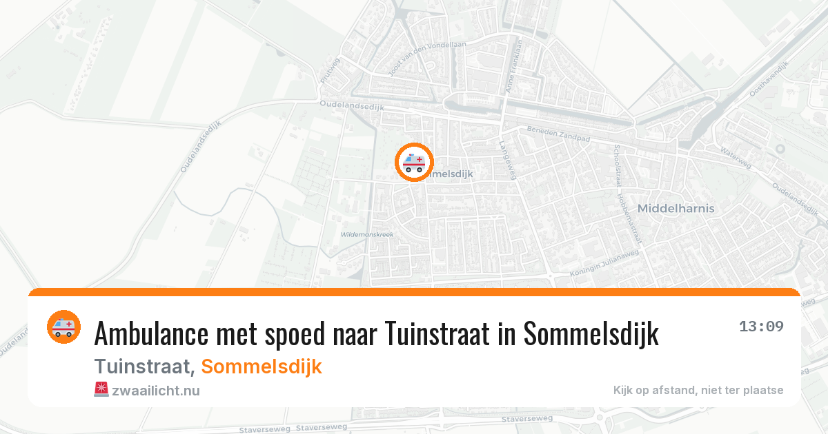 Ambulance met spoed naar Tuinstraat in Sommelsdijk — 22 jul 2026