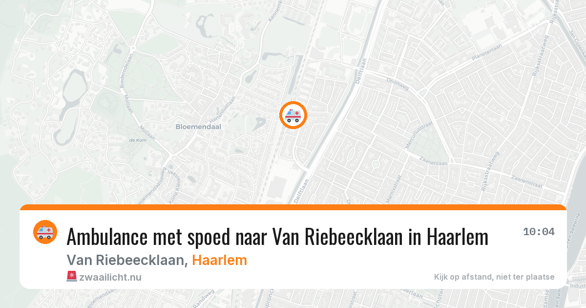 Ambulance met spoed naar Van Riebeecklaan in Haarlem — 4 jul 2026