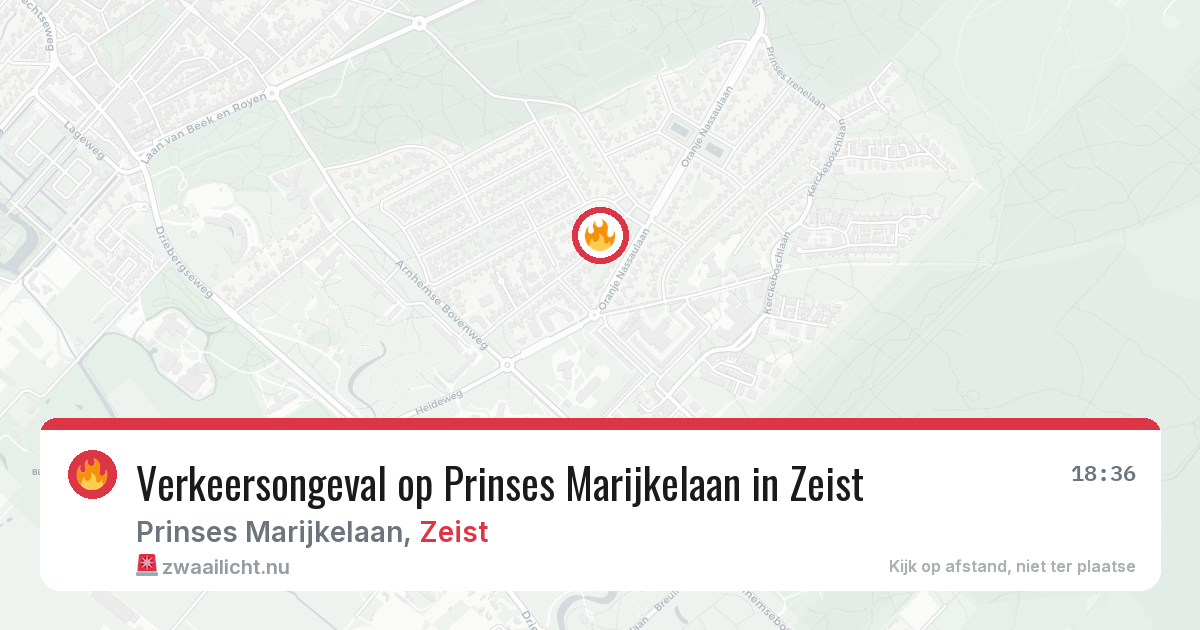 Verkeersongeval op Prinses Marijkelaan in Zeist — 18 jul 2026