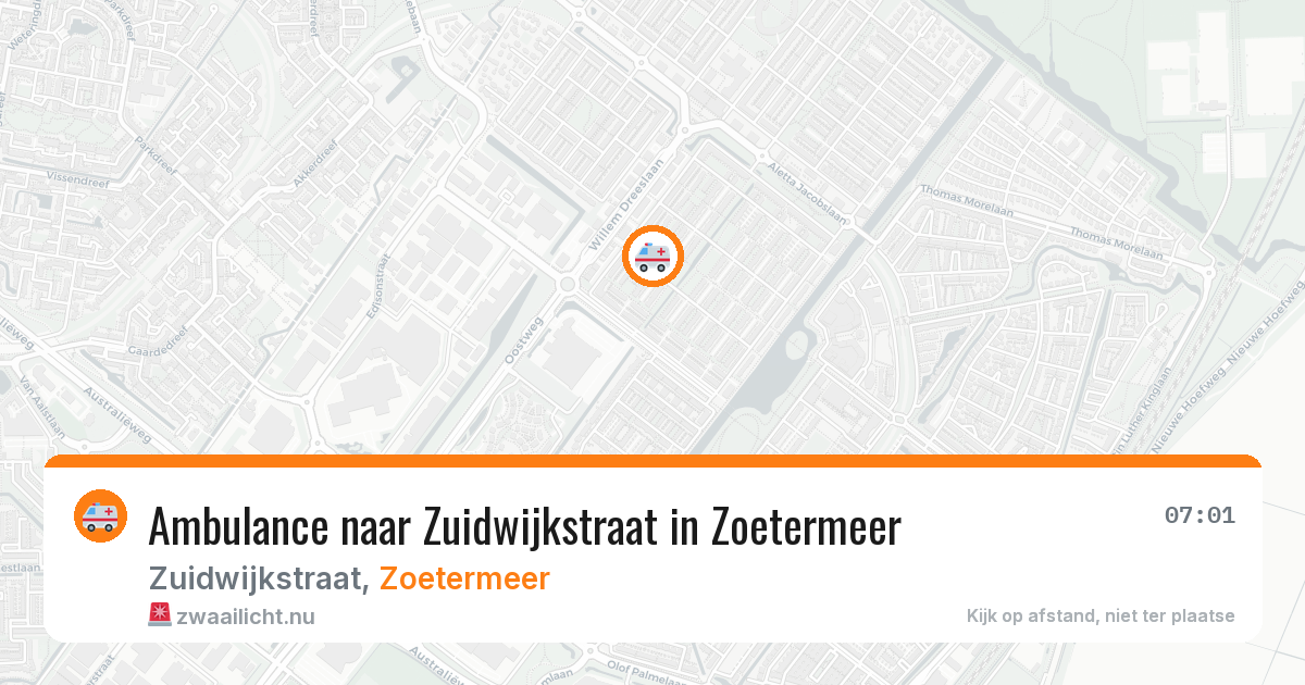 Ambulance naar Zuidwijkstraat in Zoetermeer — 25 jul 2026