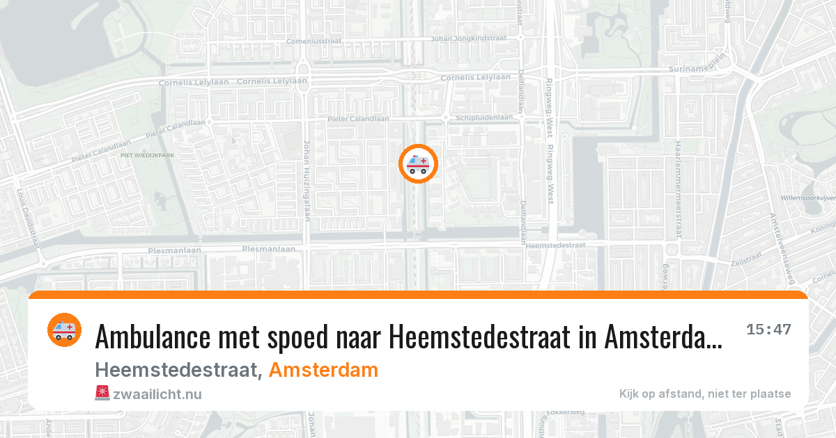 Ambulance met spoed naar Heemstedestraat in Amsterdam — 29 apr 2026
