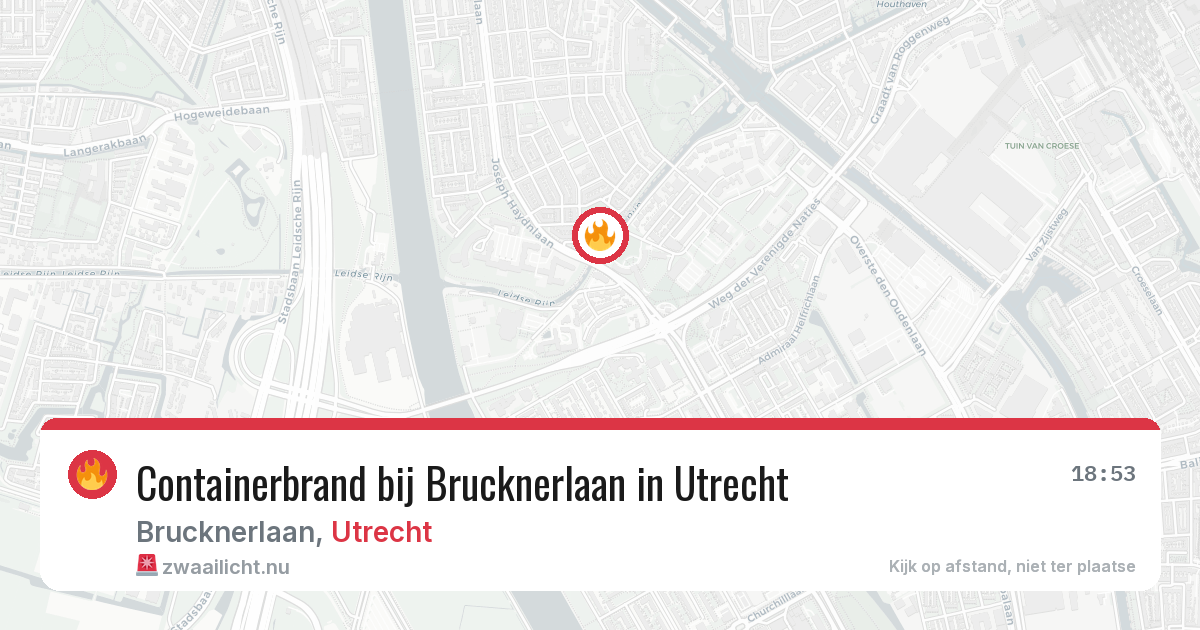 Containerbrand bij Brucknerlaan in Utrecht — 21 mrt 2026
