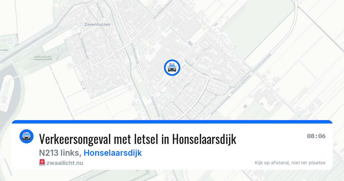 Verkeersongeval met letsel in Honselaarsdijk — 22 mrt 2026