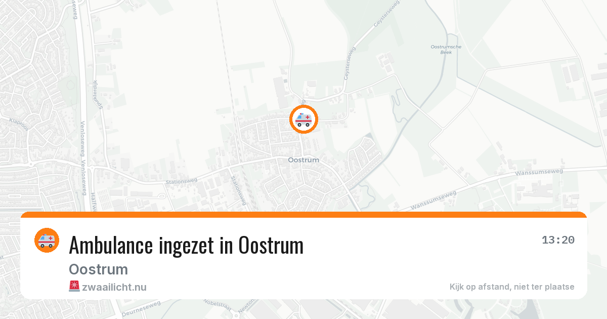 Ambulance ingezet in Oostrum — 3 jul 2026