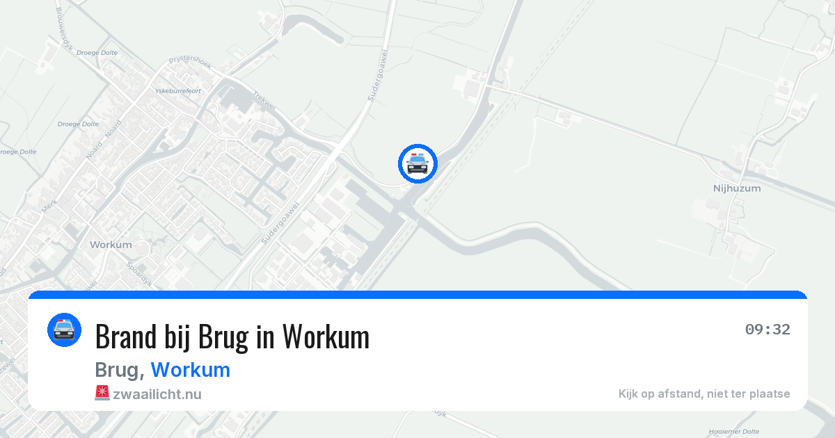 Brand bij Brug in Workum — 9 jul 2026