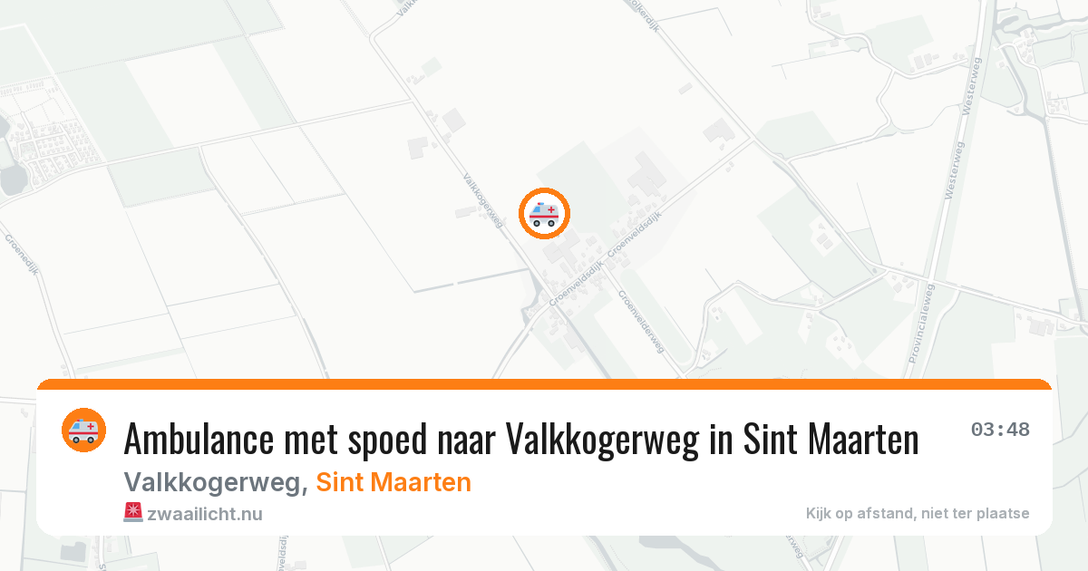 Ambulance met spoed naar Valkkogerweg in Sint Maarten — 13 mei 2026