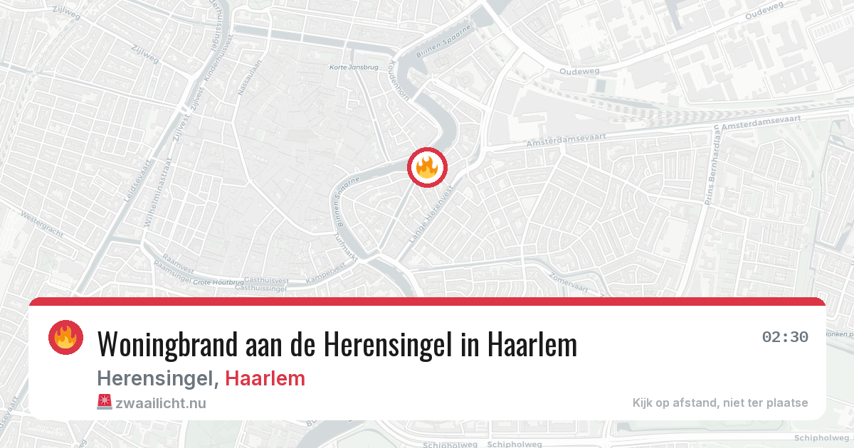 Woningbrand aan de Herensingel in Haarlem — 20 mrt 2026