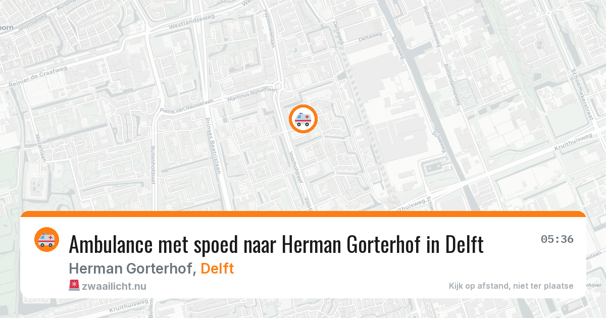 Ambulance met spoed naar Herman Gorterhof in Delft — 5 apr 2026