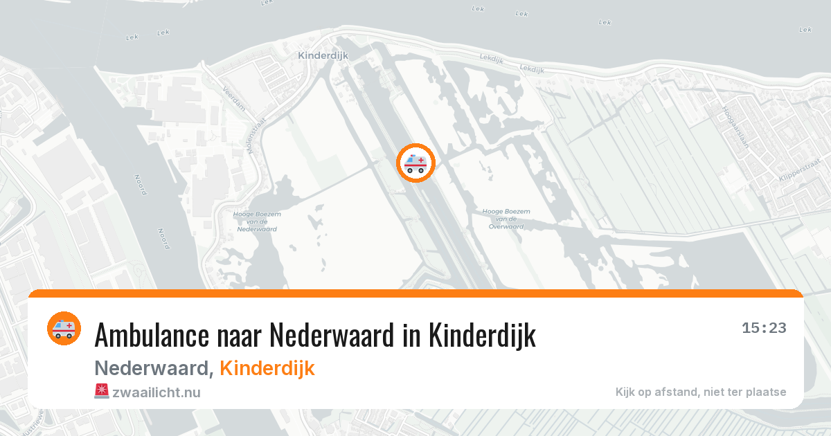 Ambulance naar Nederwaard in Kinderdijk — 17 jul 2026