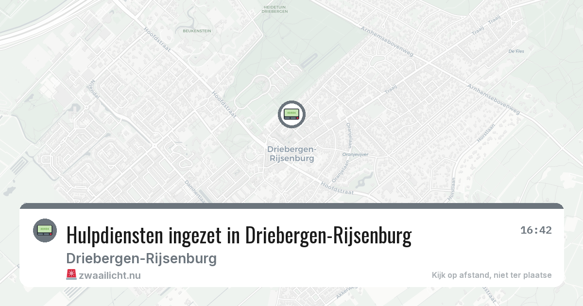 Hulpdiensten ingezet in Driebergen-Rijsenburg — 29 apr 2026 | 🚨 Zwaailicht.nu