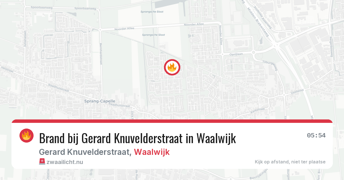 Brand bij Gerard Knuvelderstraat in Waalwijk — 9 apr 2026