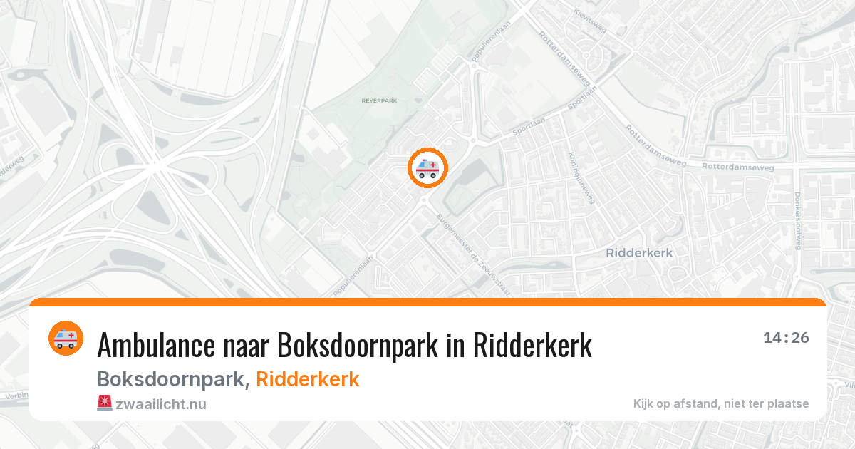 Ambulance naar Boksdoornpark in Ridderkerk — 29 mei 2026