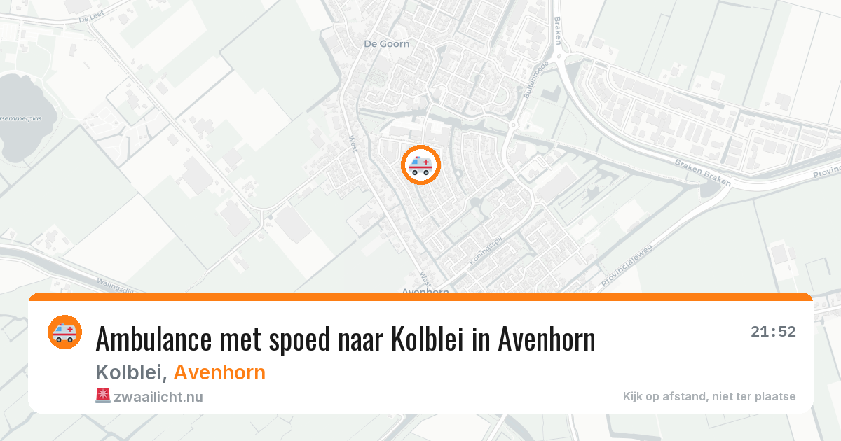 Ambulance met spoed naar Kolblei in Avenhorn — 22 apr 2026
