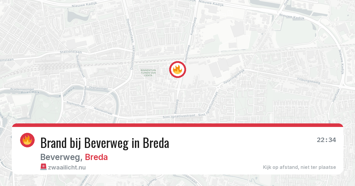 Brand bij Beverweg in Breda — 24 jul 2026