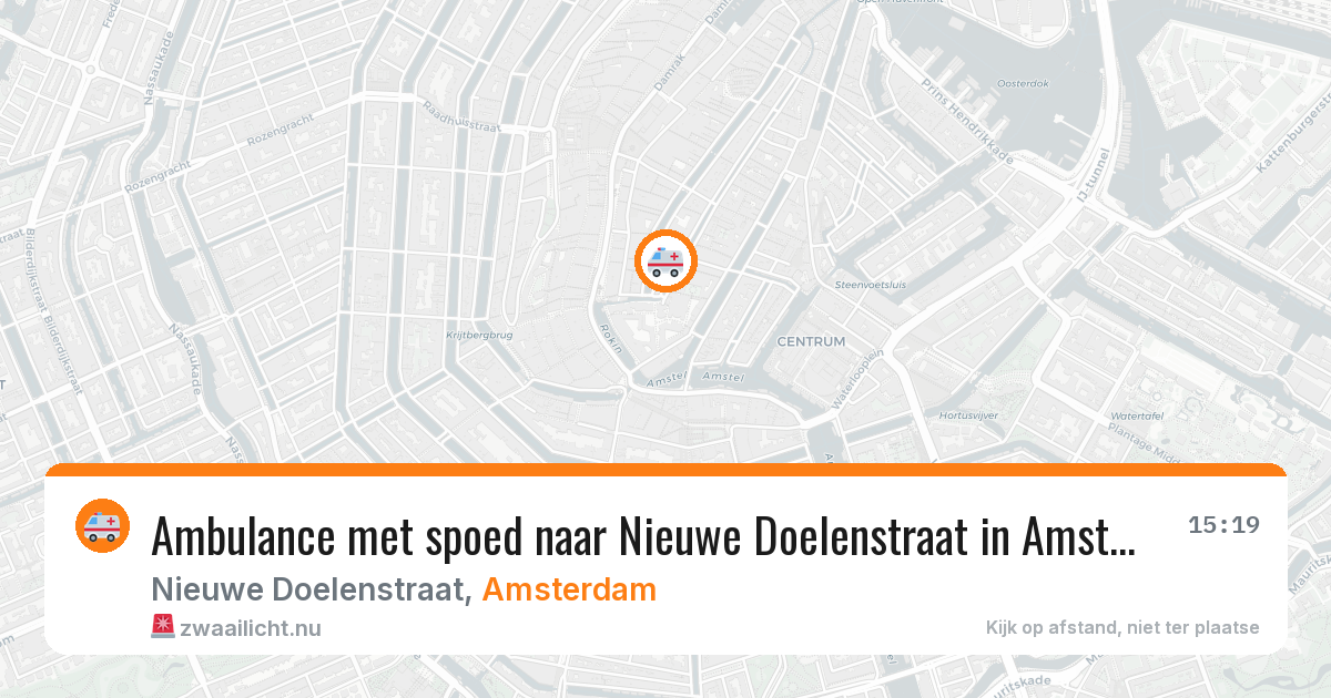 Ambulance met spoed naar Nieuwe Doelenstraat in Amsterdam — 21 mrt 2026
