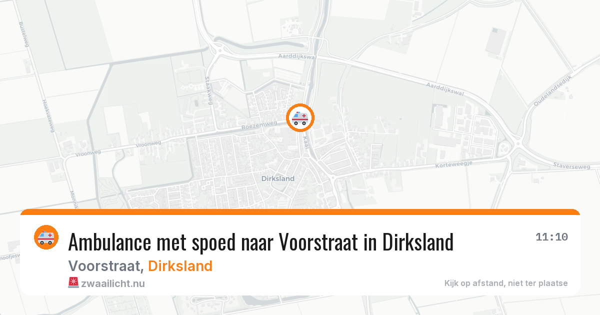 Ambulance met spoed naar Voorstraat in Dirksland — 10 jul 2026