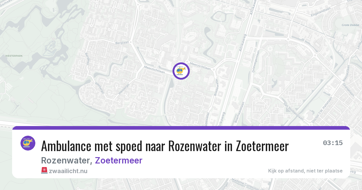 Ambulance met spoed naar Rozenwater in Zoetermeer — 22 jul 2026