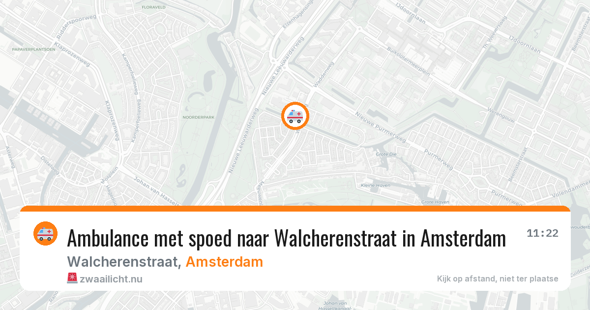 Ambulance met spoed naar Walcherenstraat in Amsterdam — 21 jul 2026