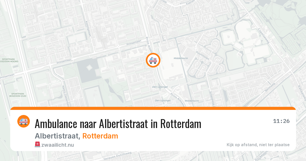 Ambulance naar Albertistraat in Rotterdam — 26 mrt 2026