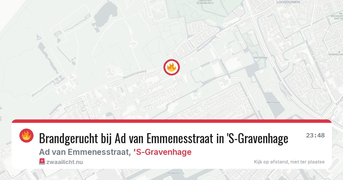 Brandgerucht bij Ad van Emmenesstraat in 'S-Gravenhage — 9 mei 2026