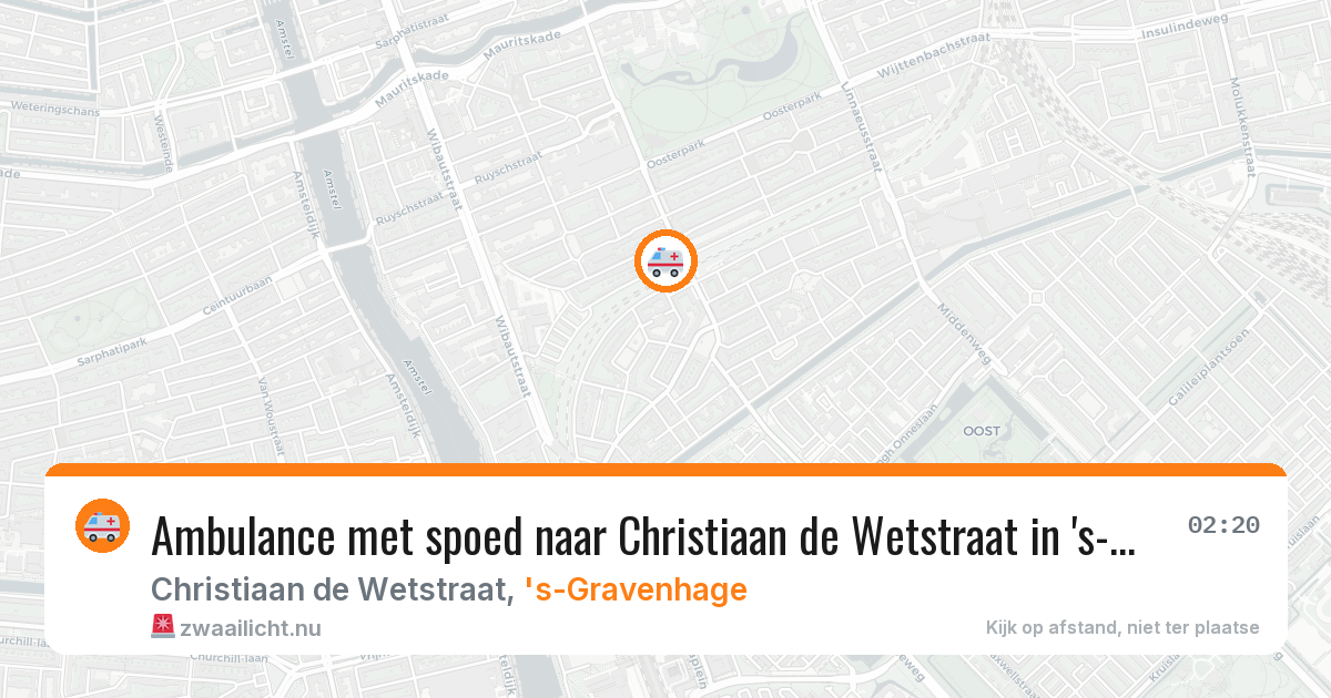 Ambulance met spoed naar Christiaan de Wetstraat in 's-Gravenhage — 20 mrt 2026