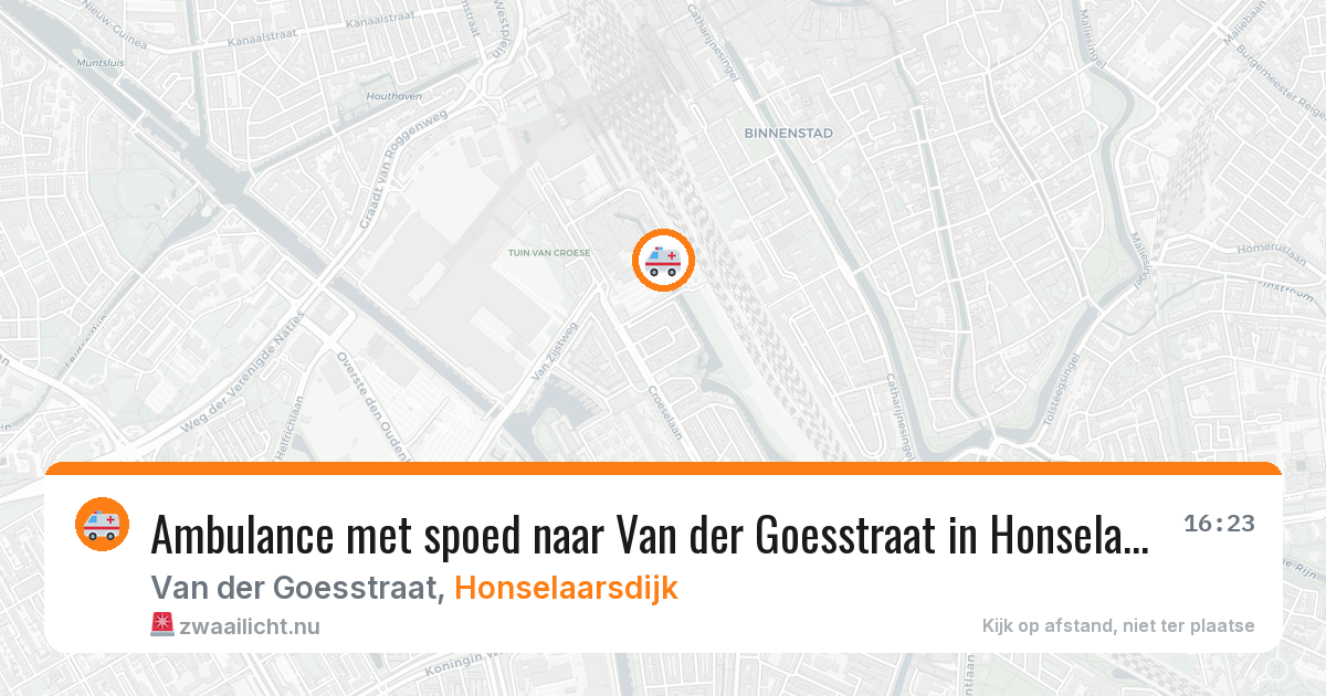 Ambulance met spoed naar Van der Goesstraat in Honselaarsdijk — 17 mrt 2026