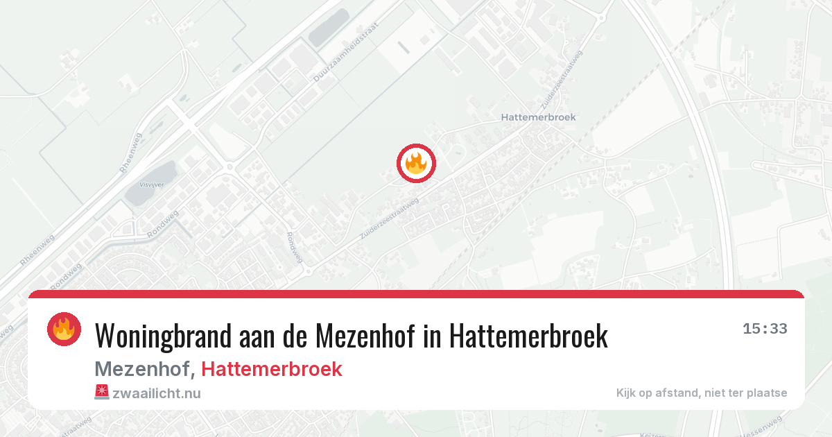 Woningbrand aan de Mezenhof in Hattemerbroek — 21 jul 2026