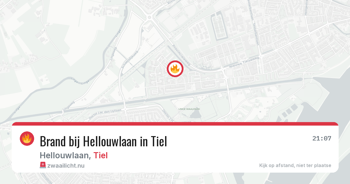 Brand bij Hellouwlaan in Tiel — 8 jul 2026