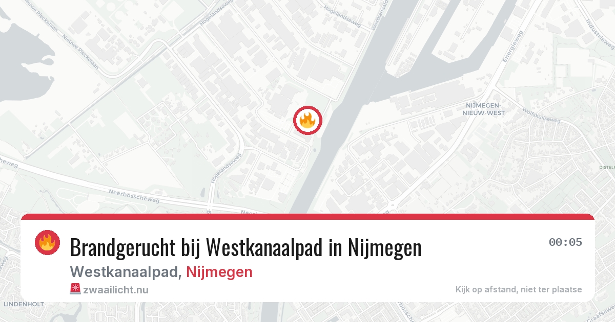 Brandgerucht bij Westkanaalpad in Nijmegen — 25 mei 2026