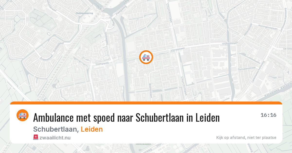 Ambulance met spoed naar Schubertlaan in Leiden — 16 mrt 2026