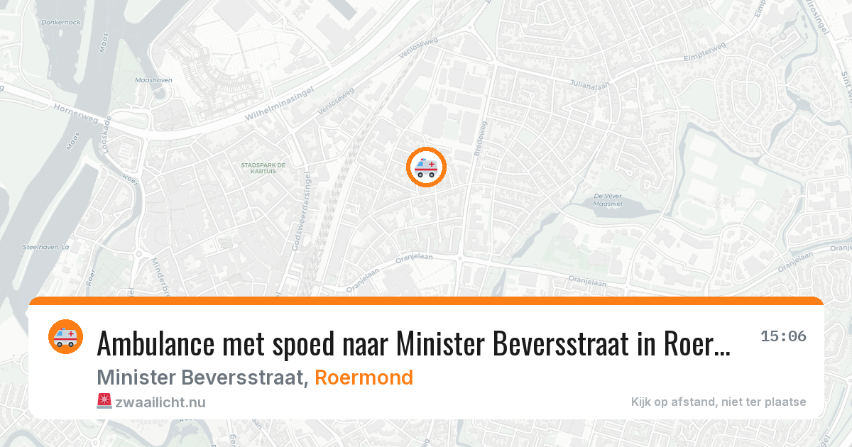 Ambulance met spoed naar Minister Beversstraat in Roermond — 18 jan 2026