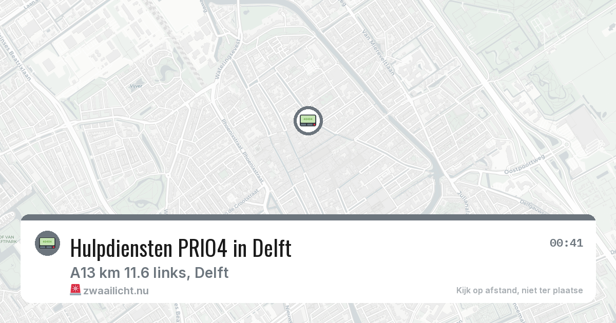 Hulpdiensten PRIO4 in Delft — 20 feb 2026 | 🚨 Zwaailicht.nu