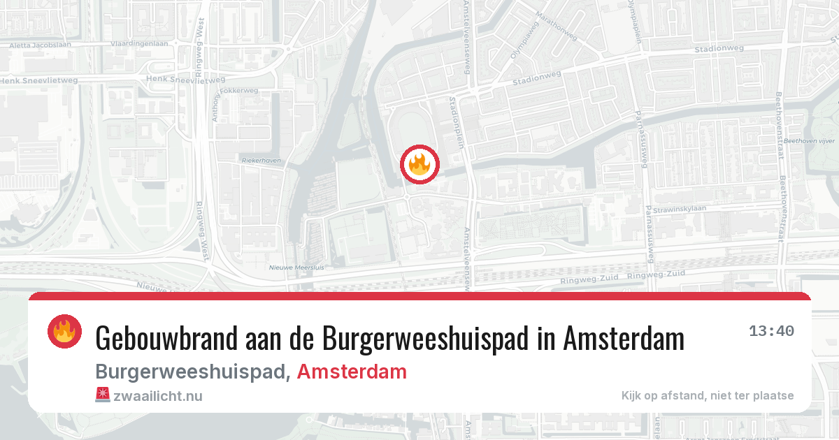 Gebouwbrand aan de Burgerweeshuispad in Amsterdam — 17 jul 2026